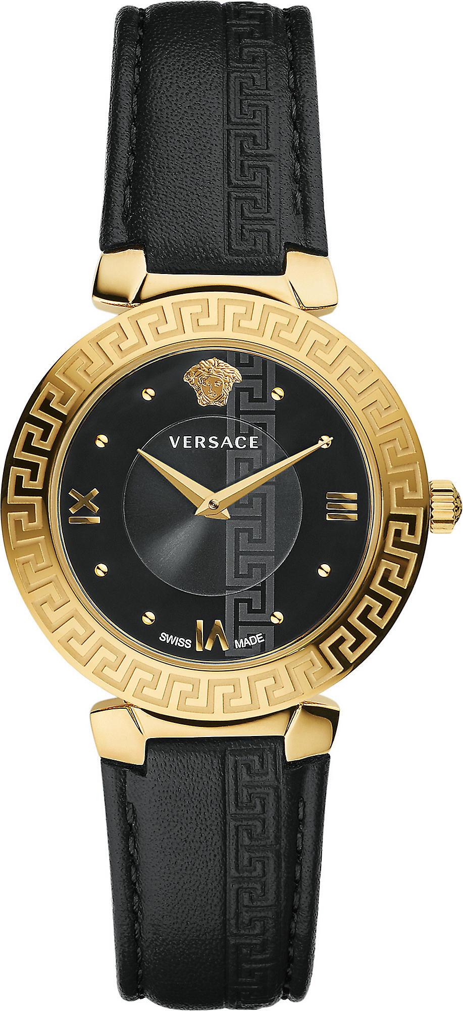 Versace Divine Gold And Leather Watch in Gold/Black (Metallic) - Lyst