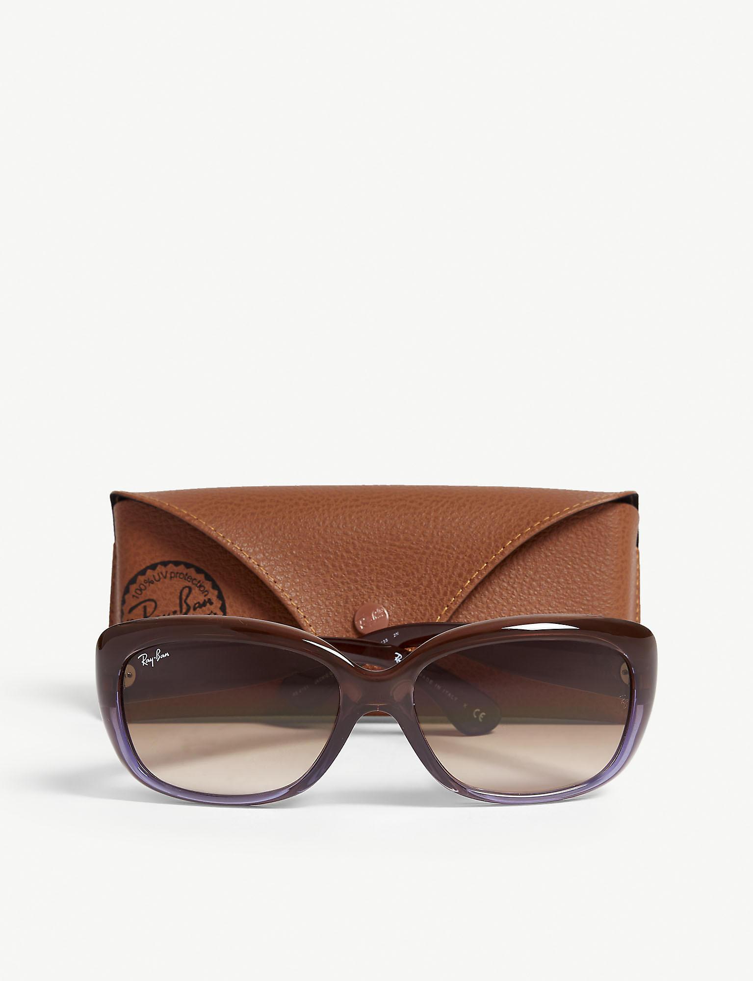 Ray-Ban Rb4101 Jackie Ohh Rectangle-frame Sunglasses in Brown | Lyst