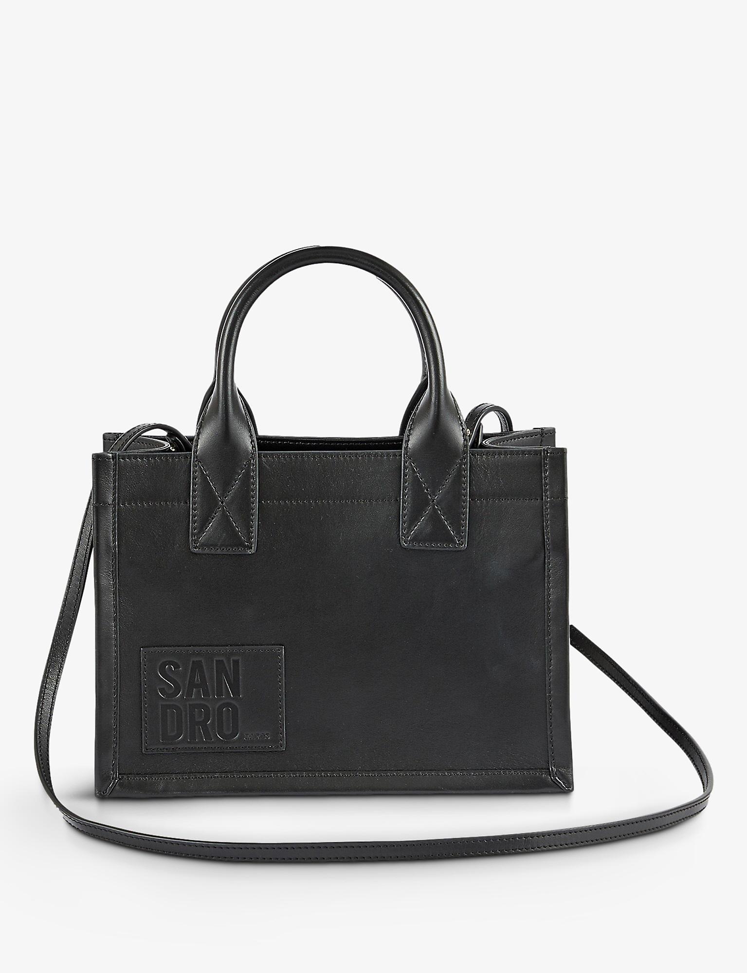Sandro Little Kasbah Leather Tote Bag in Black | Lyst UK