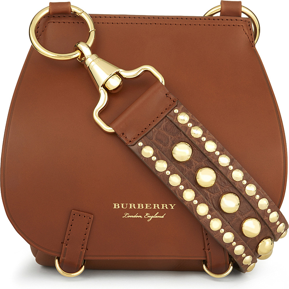 Burberry Studded Strap Leather Shoulder Bag in Tan (Brown) - Lyst