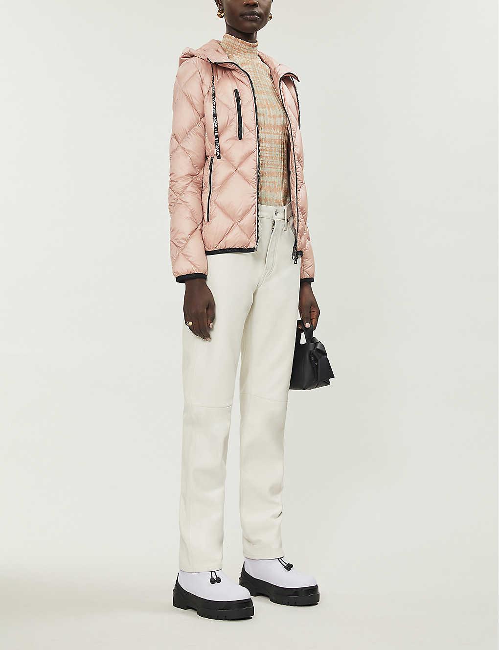 Moncler Oulx Hooded Shell-down Jacket in Pink | Lyst