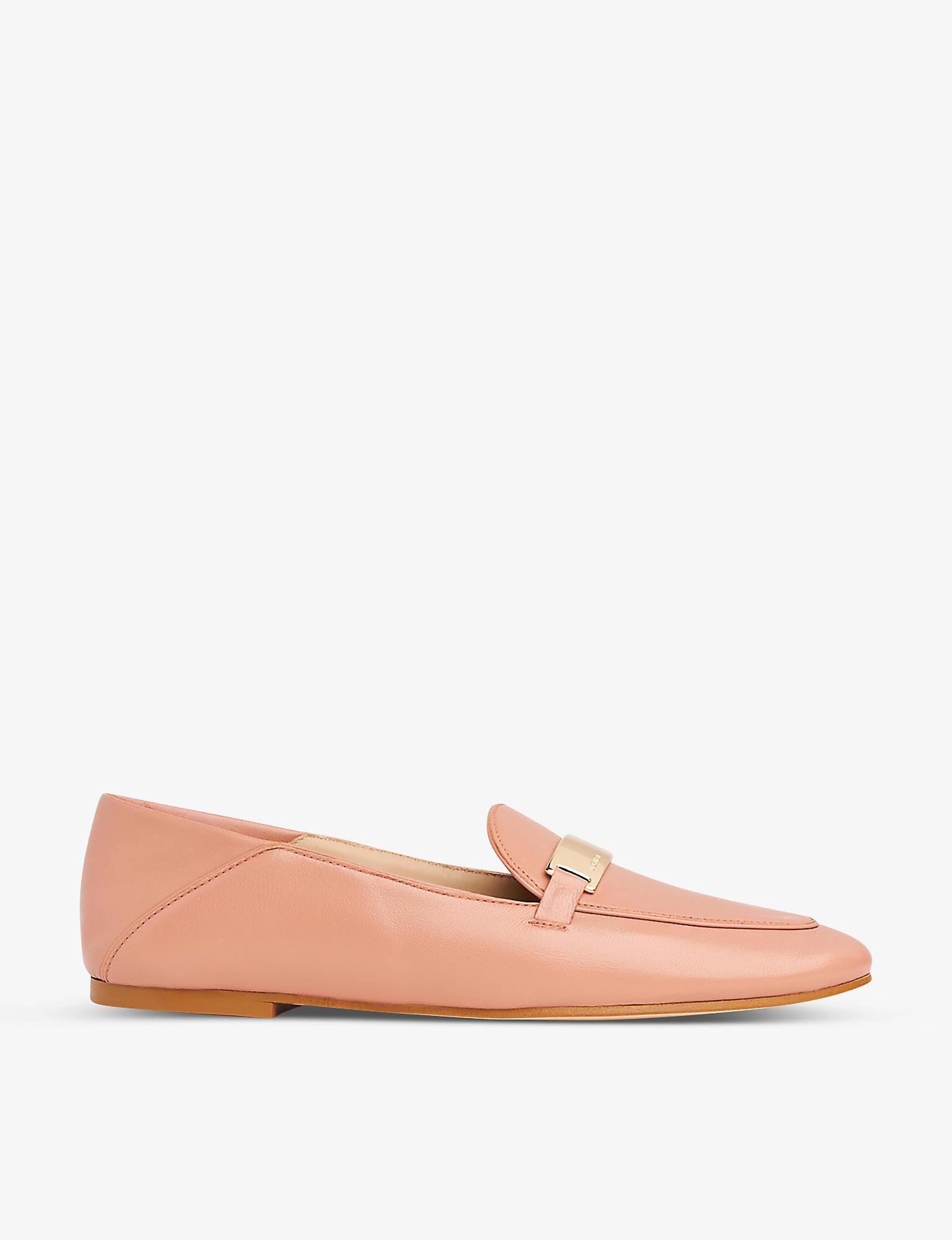 LK Bennett Paola Logo-embossed Leather Loafers in Pink | Lyst UK