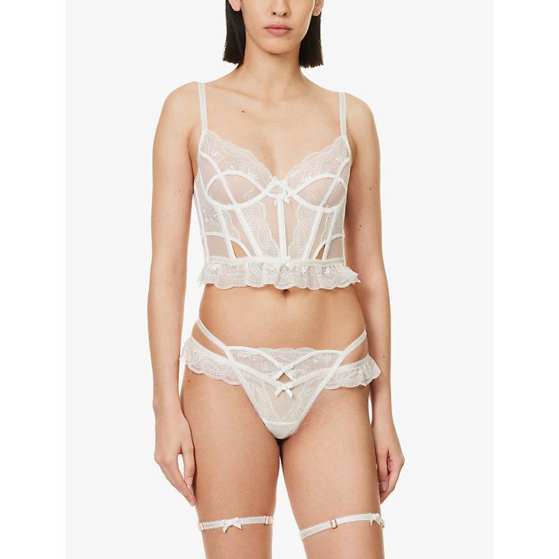 Lounge Underwear Cordelia Ruffled hem Lace Balconette Bra in White Lyst