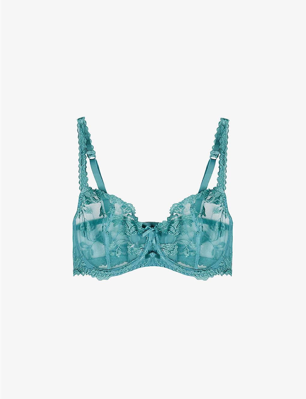 Aubade Lovessence Half Cup Floral Lace Bra In Blue Lyst 