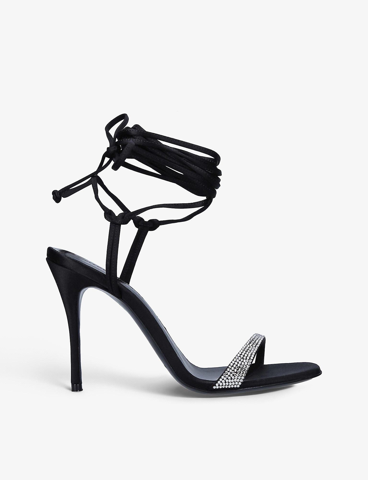 Magda Butrym Wrap-around Crystal-embellished Satin Heeled Sandals in ...