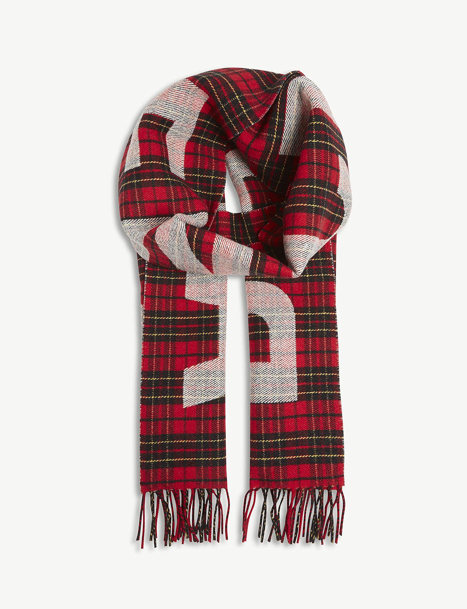 balenciaga tartan scarf