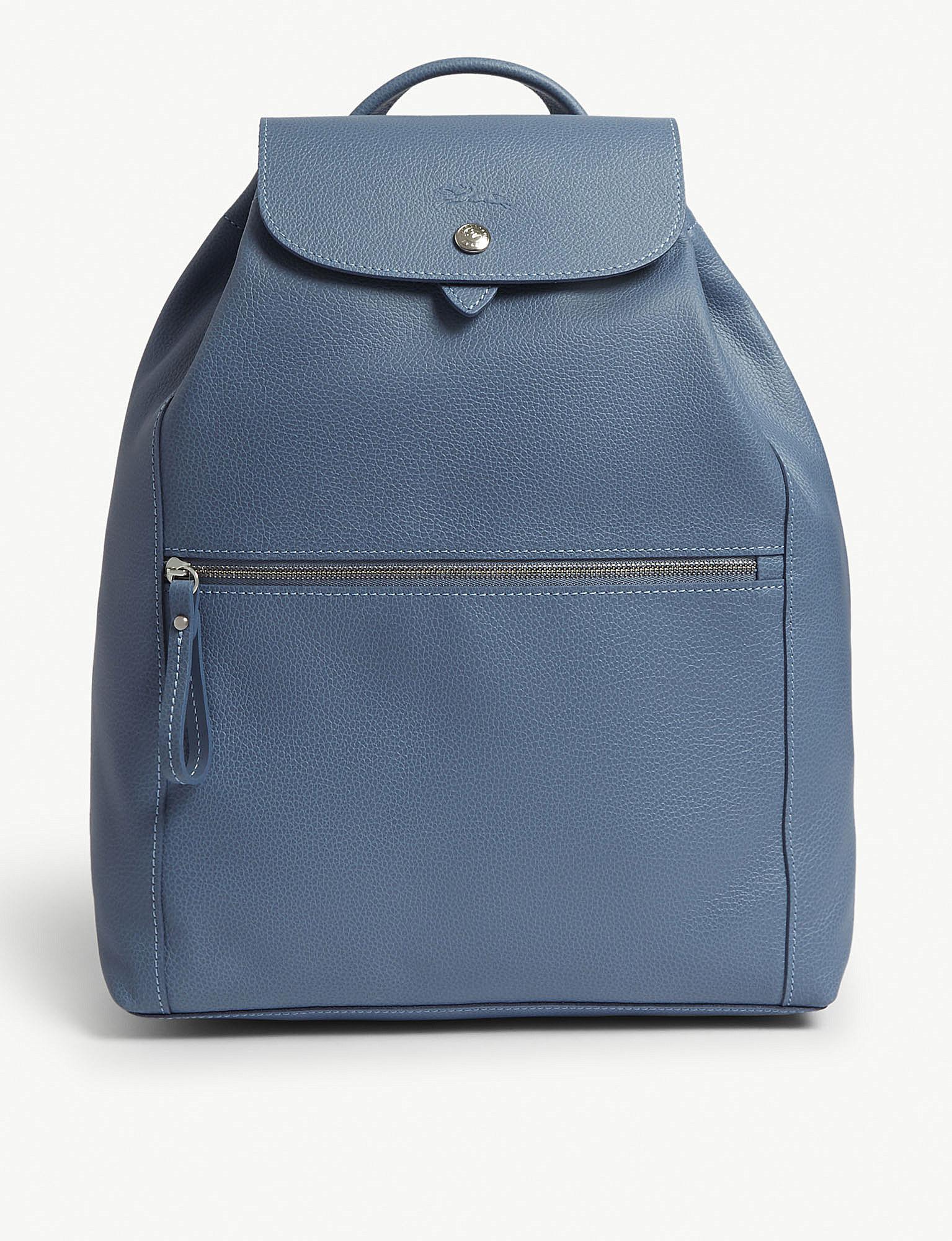 Longchamp Nordic Blue Le Foulonné Leather Backpack Lyst