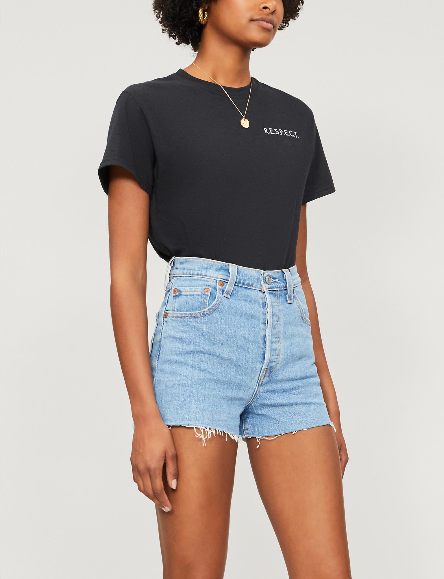 levi's ribcage denim shorts