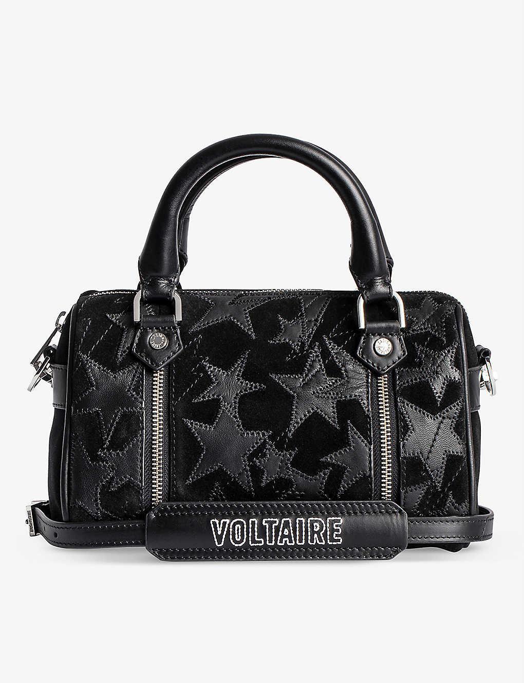 Zadig & Voltaire Sunny Xs Star-embroidered Suede Bowling Bag in Black | Lyst