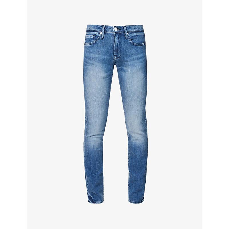 FRAME L'homme Slim-fit Straight-leg Stretch-denim Jeans in Blue for Men |  Lyst