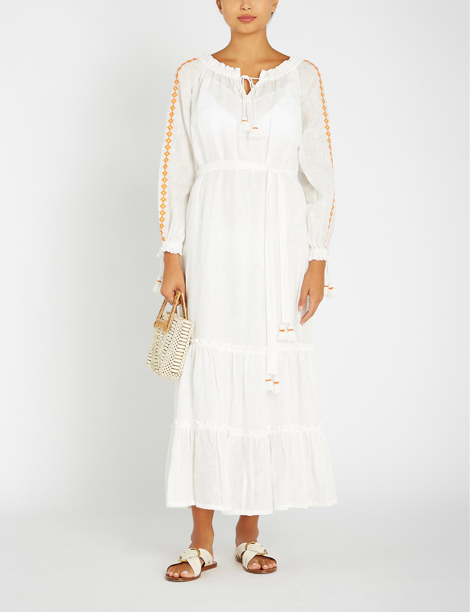 Tory burch embroidered linen dress Clearance