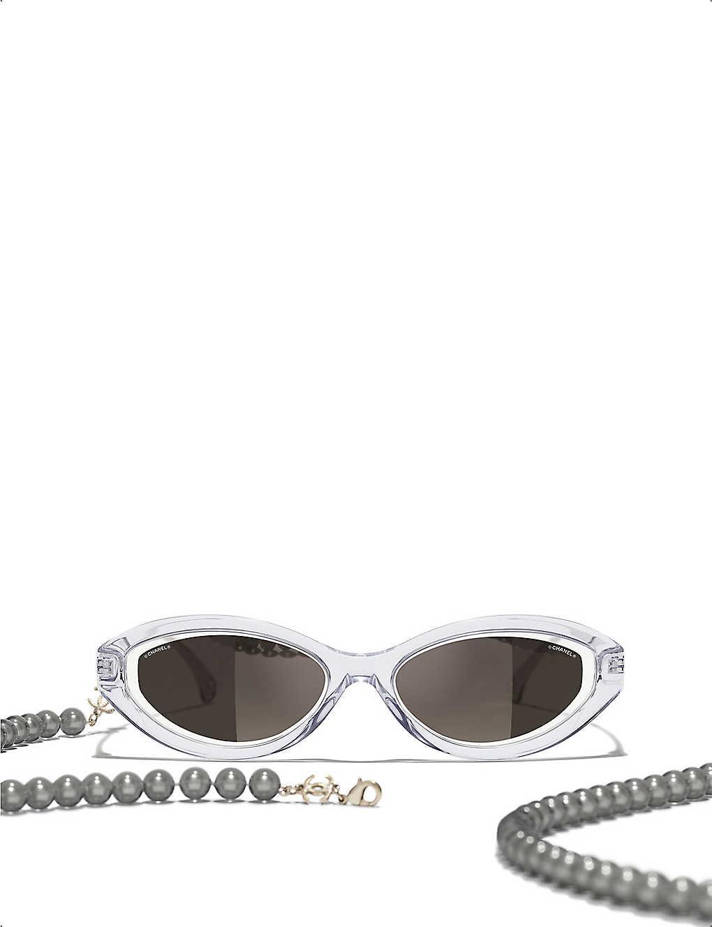 Chanel Oval Sunglasses in White
