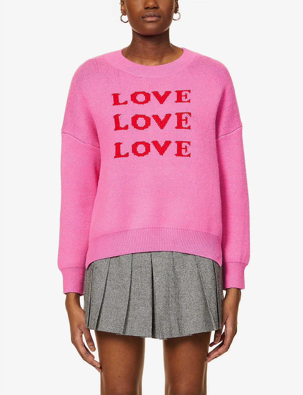 Slogan-print Knitted Jumper 