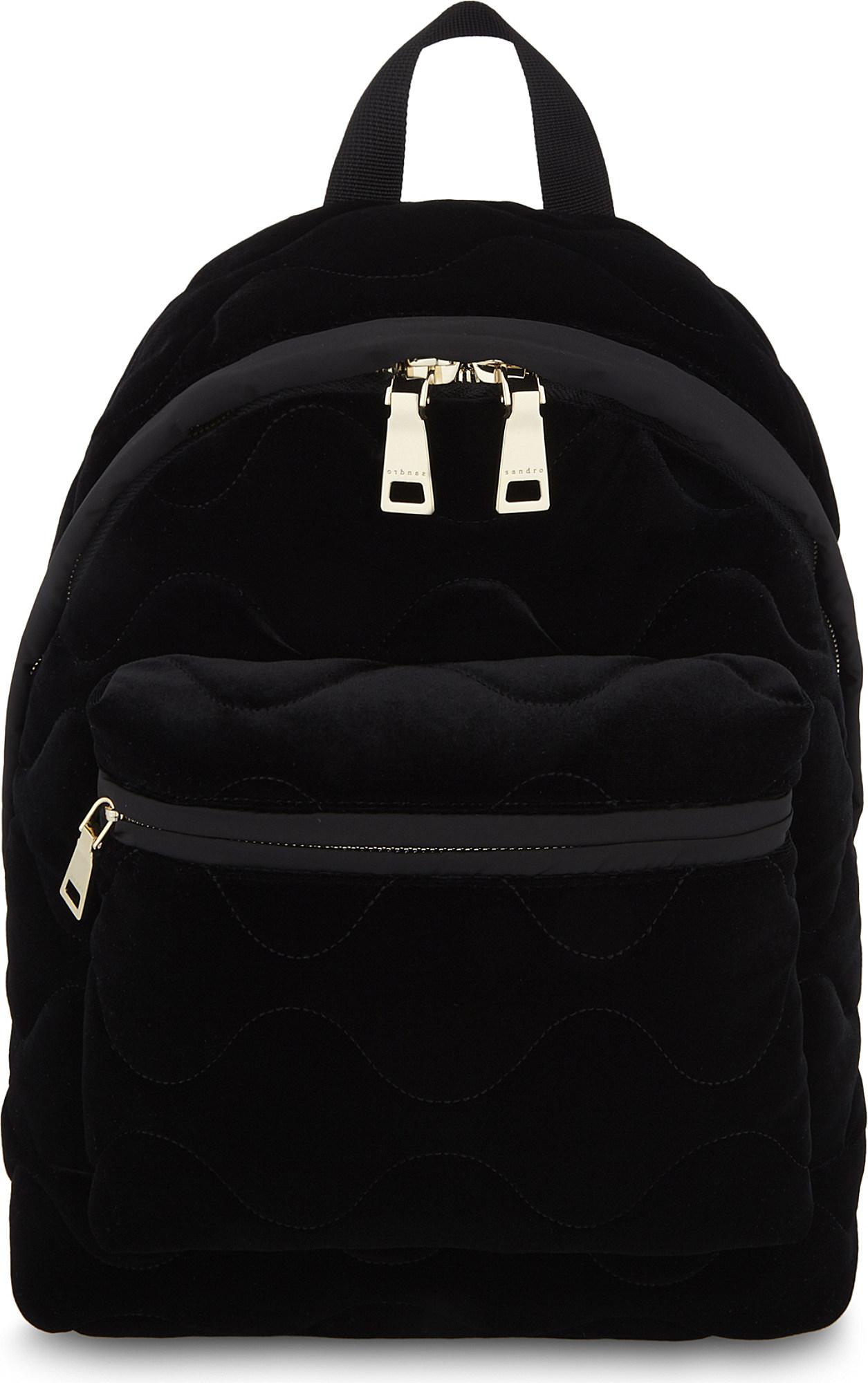 sandro velvet backpack