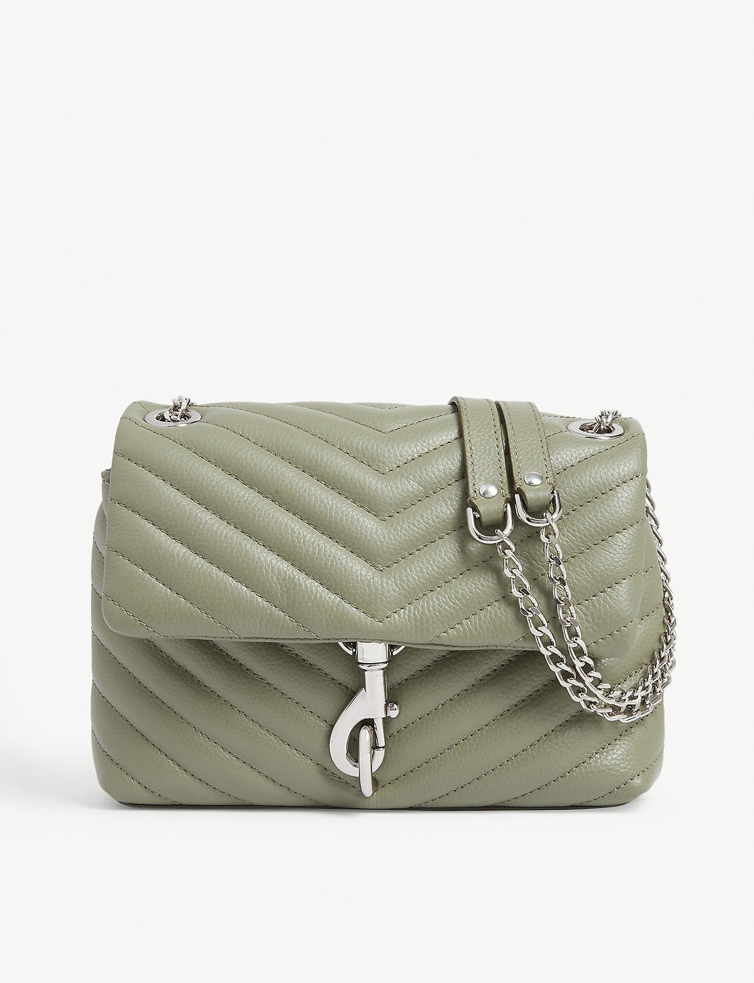 Rebecca Minkoff Edie Quilted Leather Cross-body Bag in Green - Lyst