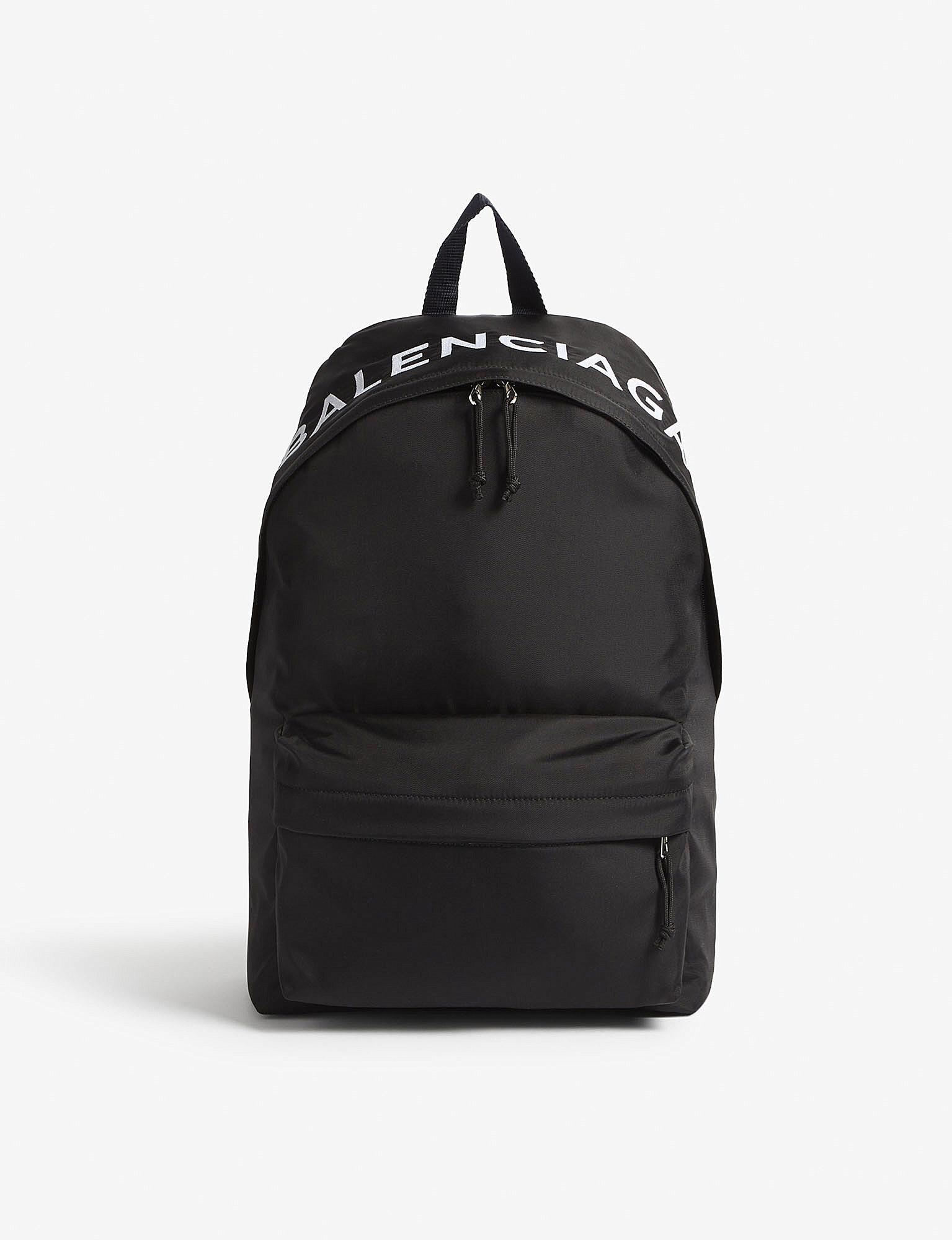 Balenciaga Wheel Logo Nylon Backpack in Black for Men | Lyst