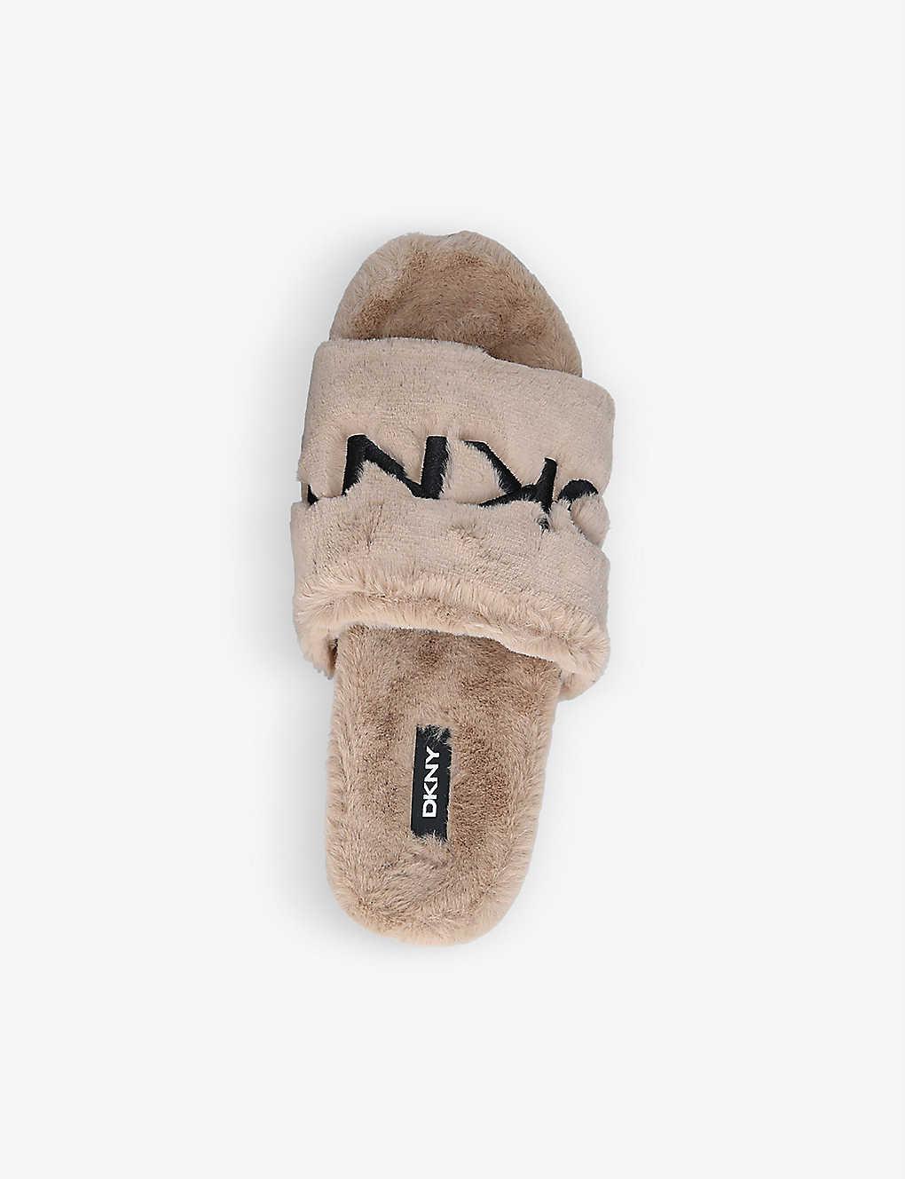 dkny fluffy slippers