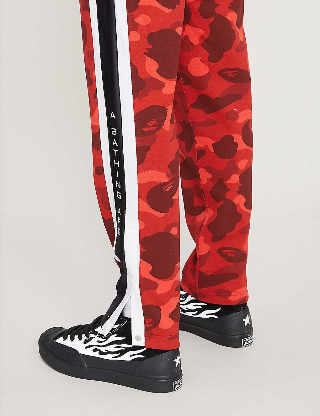 A Bathing Ape Cotton-jersey jogging Bottoms in Red for Men - Lyst