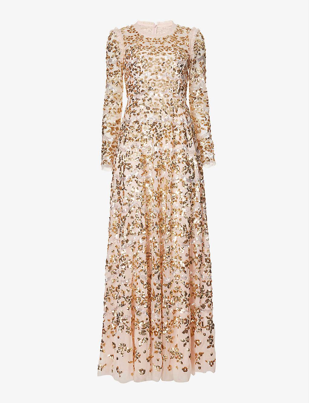 Needle & Thread Alicia Sequin-embellished Recycled Polyester Gown in ...