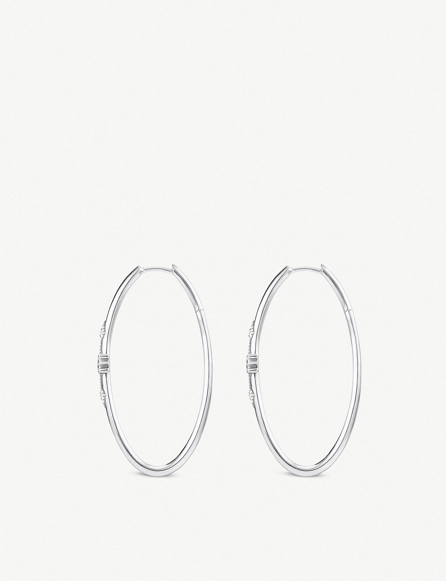 Thomas Sabo Royalty Sterling Silver And Cubic Zirconia Hoop Earrings in