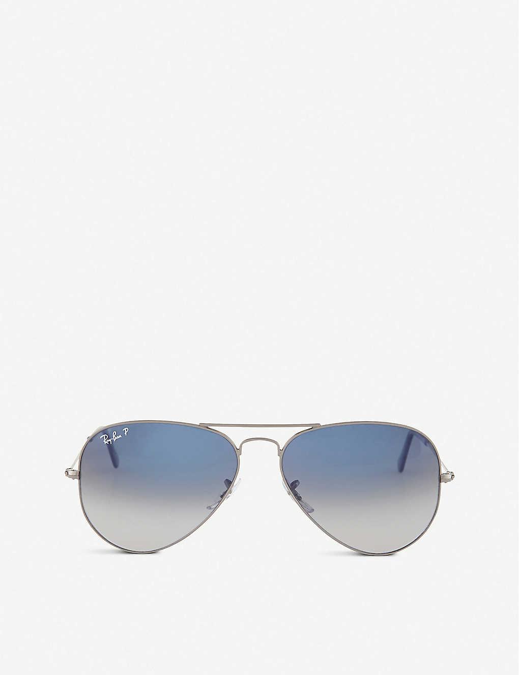 Ray-Ban Original Aviator Gunmetal-frame Sunglasses With Gradient Blue  Lenses Rb3025 58 for Men | Lyst Canada