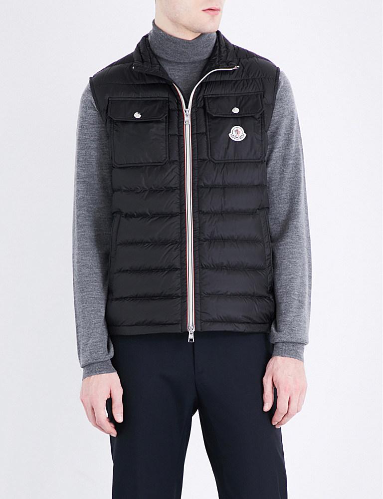 Moncler Synthetic Achille Quilted Shell Gilet in Black for Men - Lyst