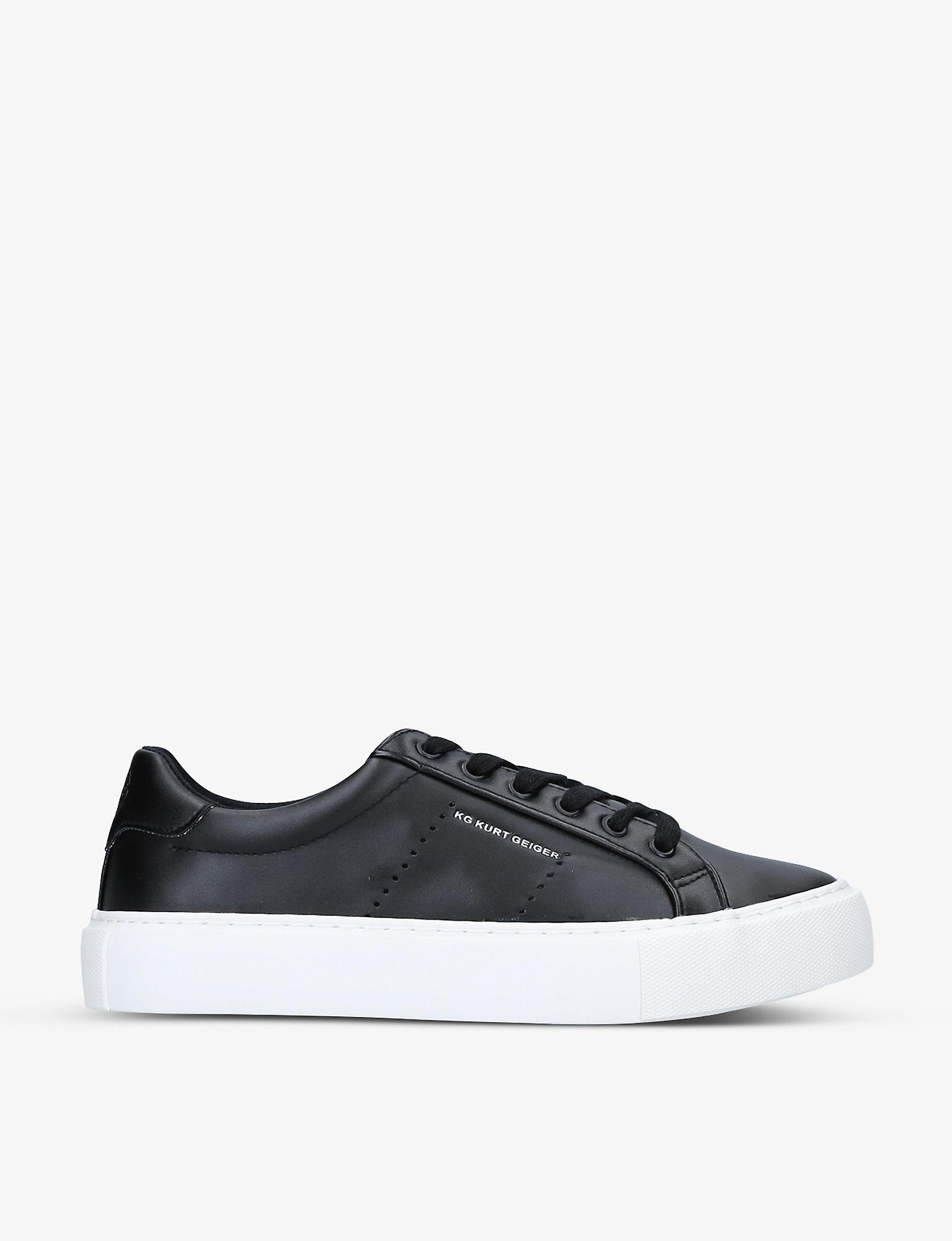 KG by Kurt Geiger Wilson Low-top Faux-leather Trainers in Black for Men |  Lyst