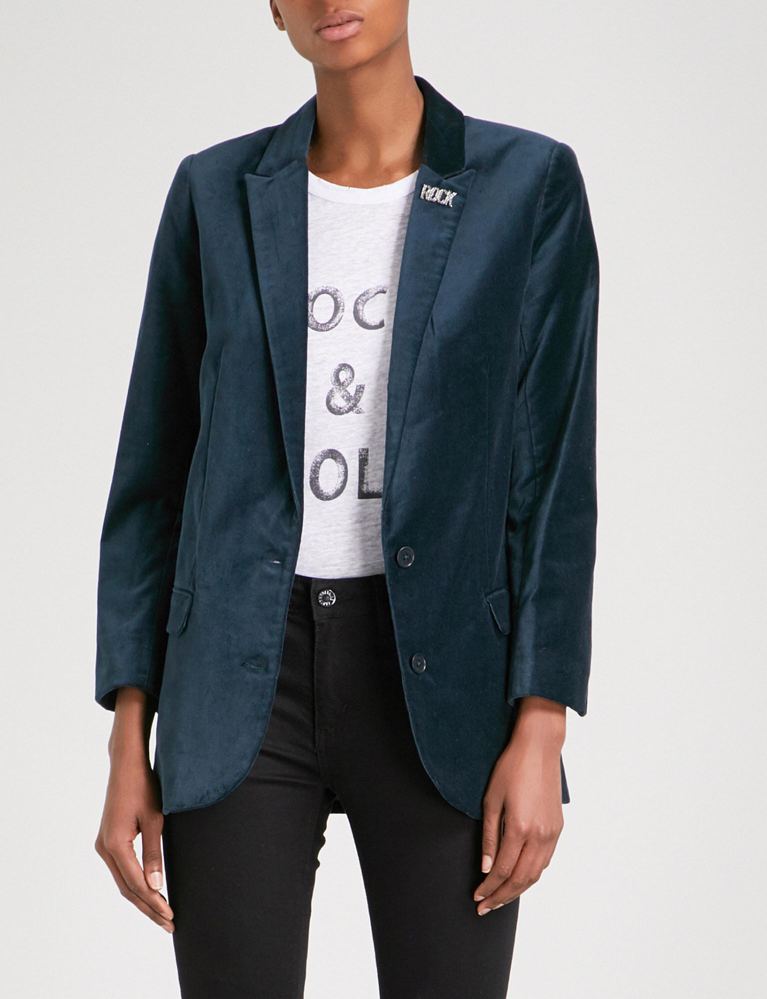 Zadig & Voltaire Viva Velvet Blazer in Blue | Lyst