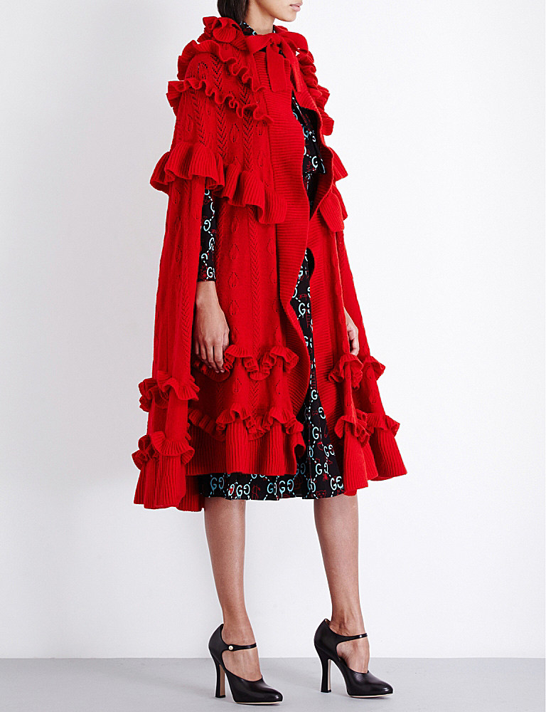 gucci wool cape