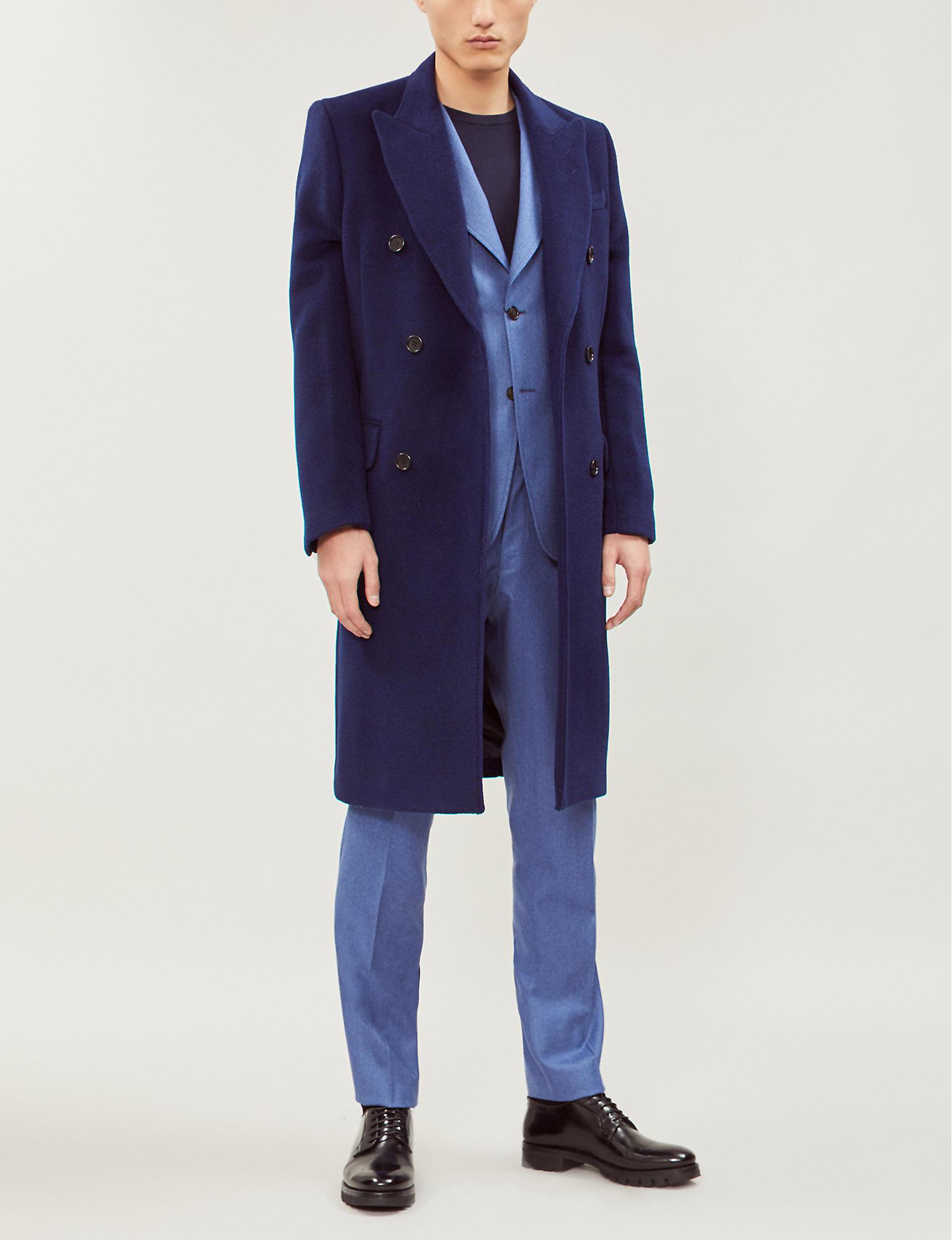 blue cashmere coat