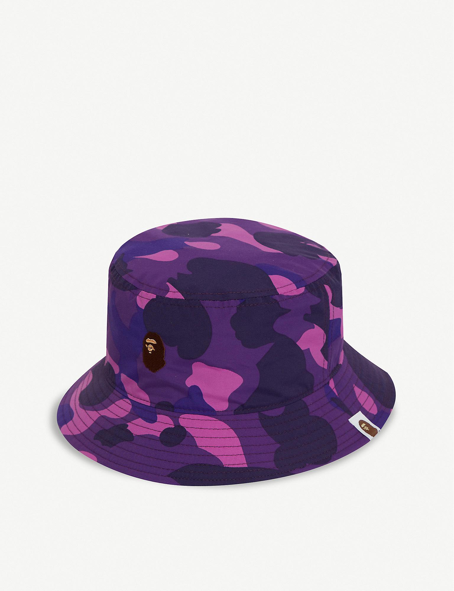 A Bathing Ape Camouflage Cotton Bucket Hat in Purple for Men | Lyst