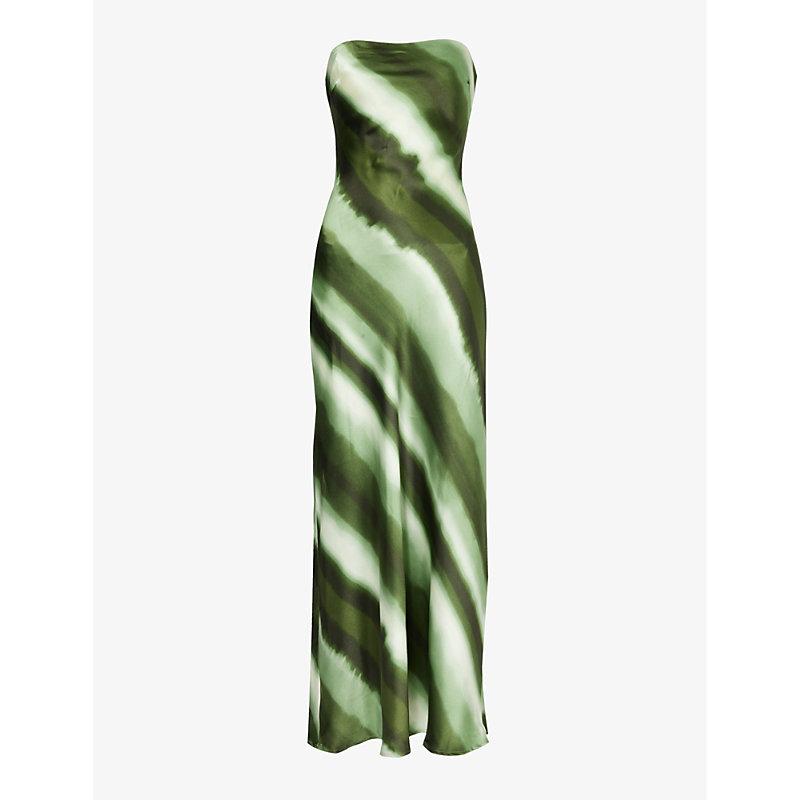 4th & Reckless Tessi Tie-dye-print Satin Maxi Dress in Green | Lyst 4th & Reckless Tessi Tie-dye-print Satin Maxi Dress in Green | Lyst