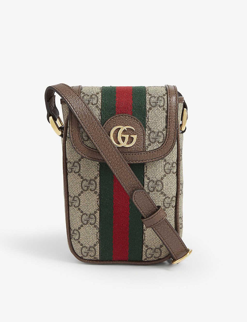 Gucci GG Ophidia Phone Canvas Cross-body Wallet in Natural