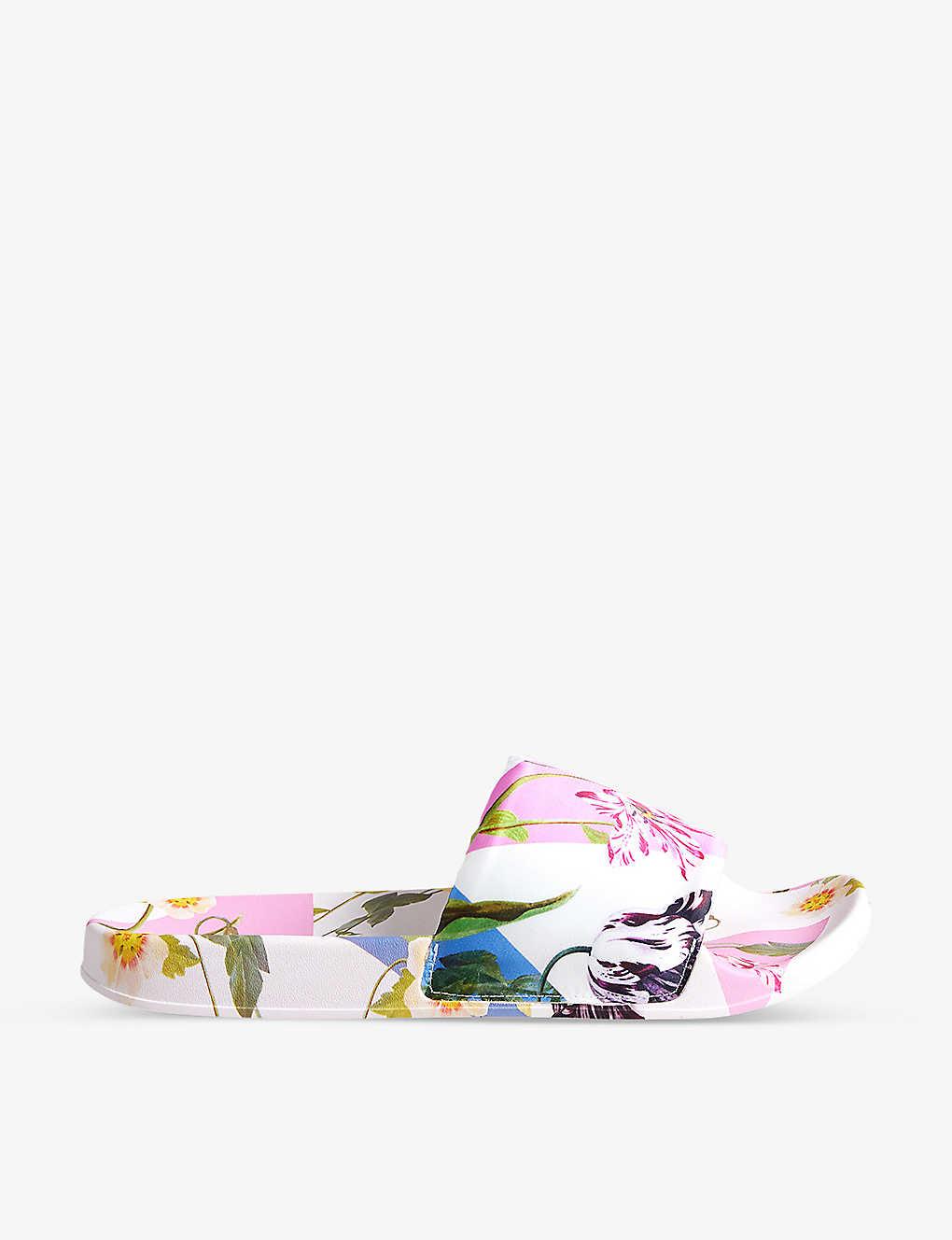 Ted Baker Azzyla Floral-print Satin Sliders in White Lyst UK