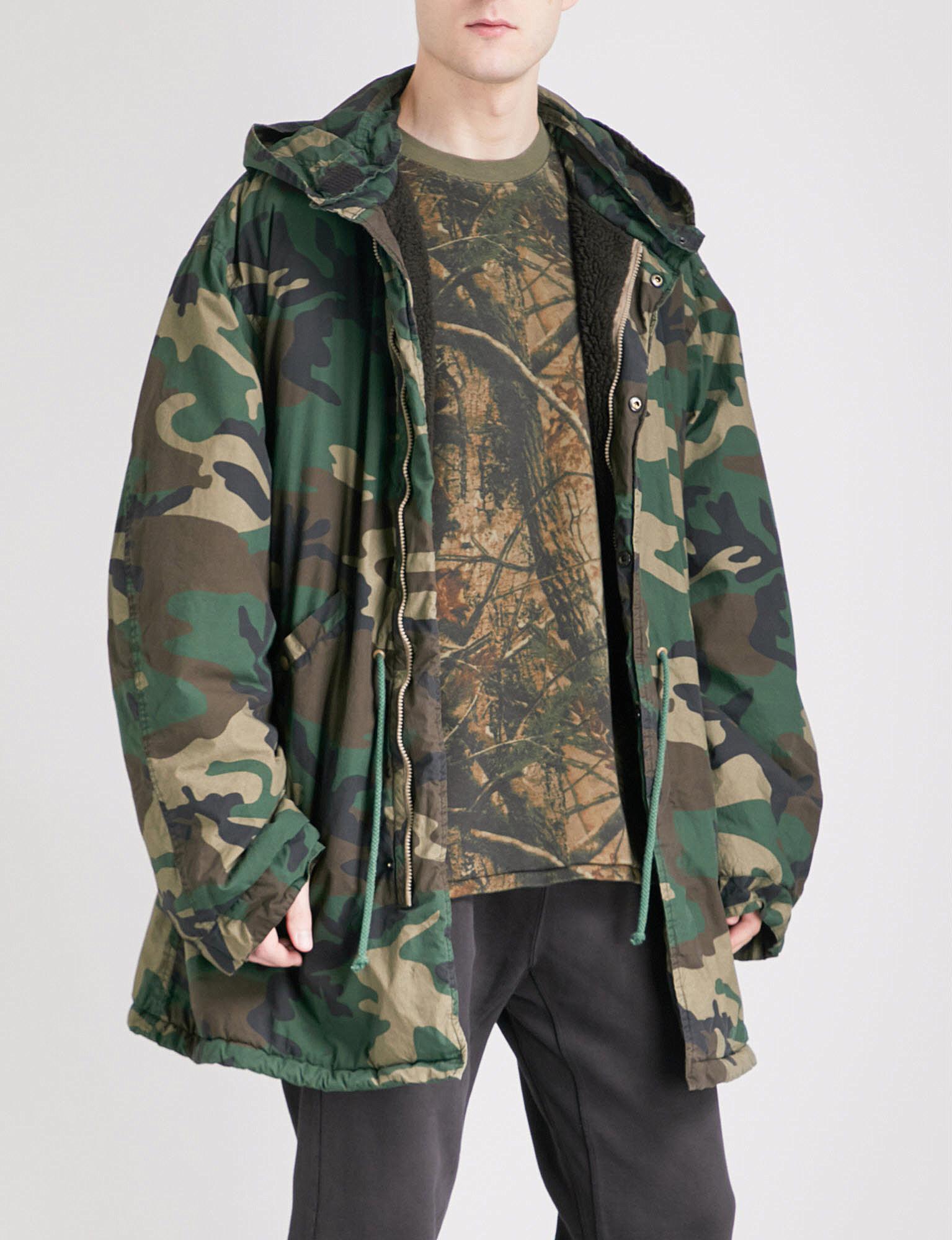 Yeezy Season 5 Military Cotton-canvas Parka Jacket in Green for Men | Lyst