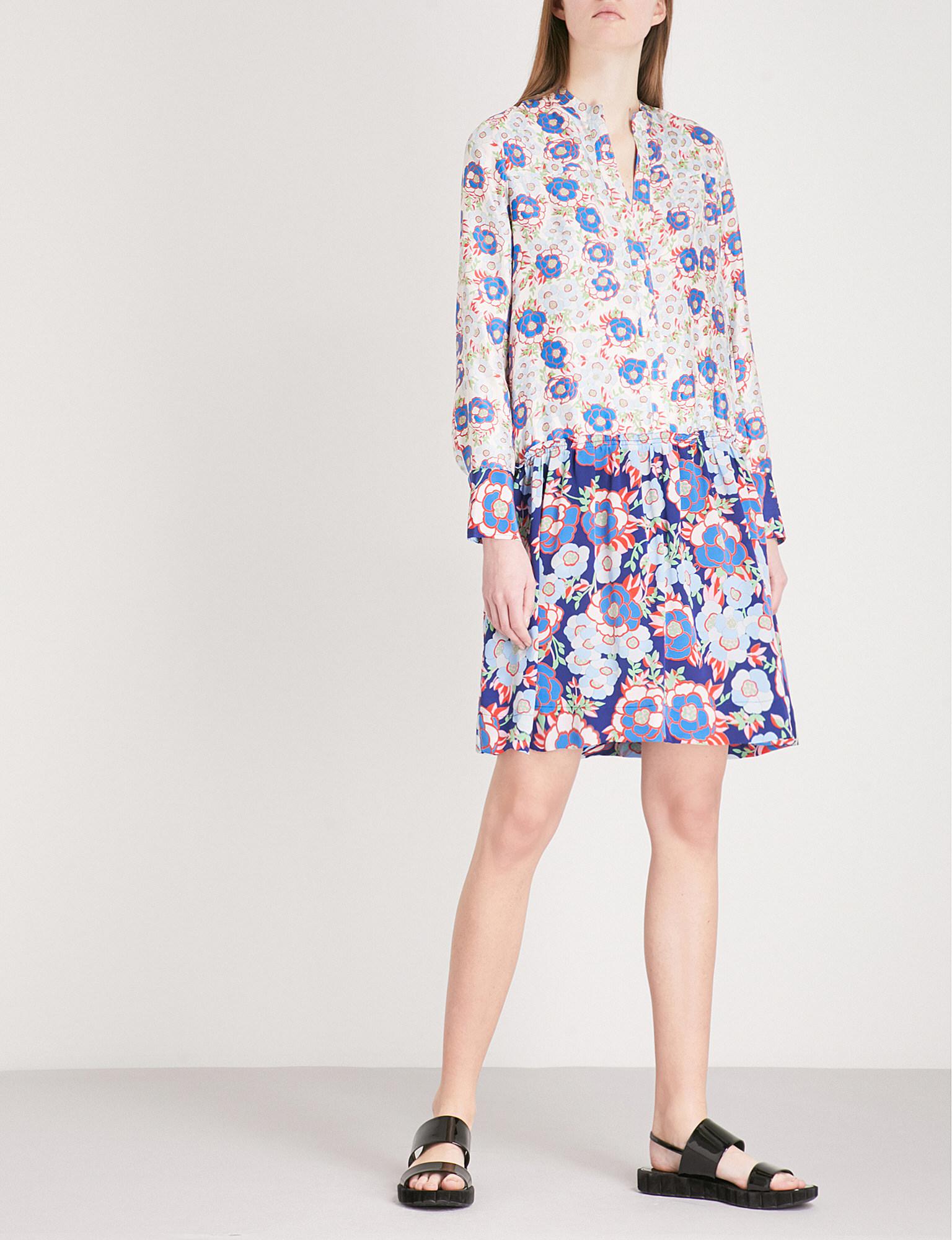 sandro chloe printed silk dress