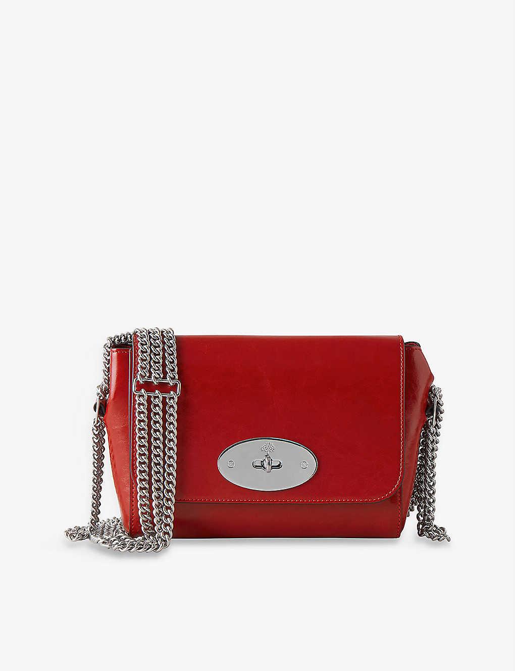 Mulberry Lily Postman's-lock Leather Shoulder Bag in Red | Lyst