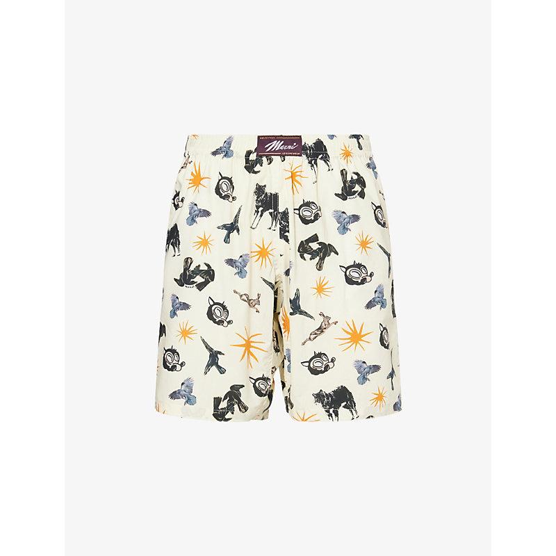 ショートパンツ Marni Relaxed-Fit Silk Shorts With Artistic Print 19847601_44457792_600.jpg