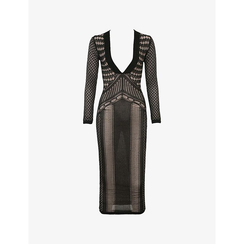 chinese dress ladies Marie-Louise Black Turtleneck Maxi Dress by House of CB