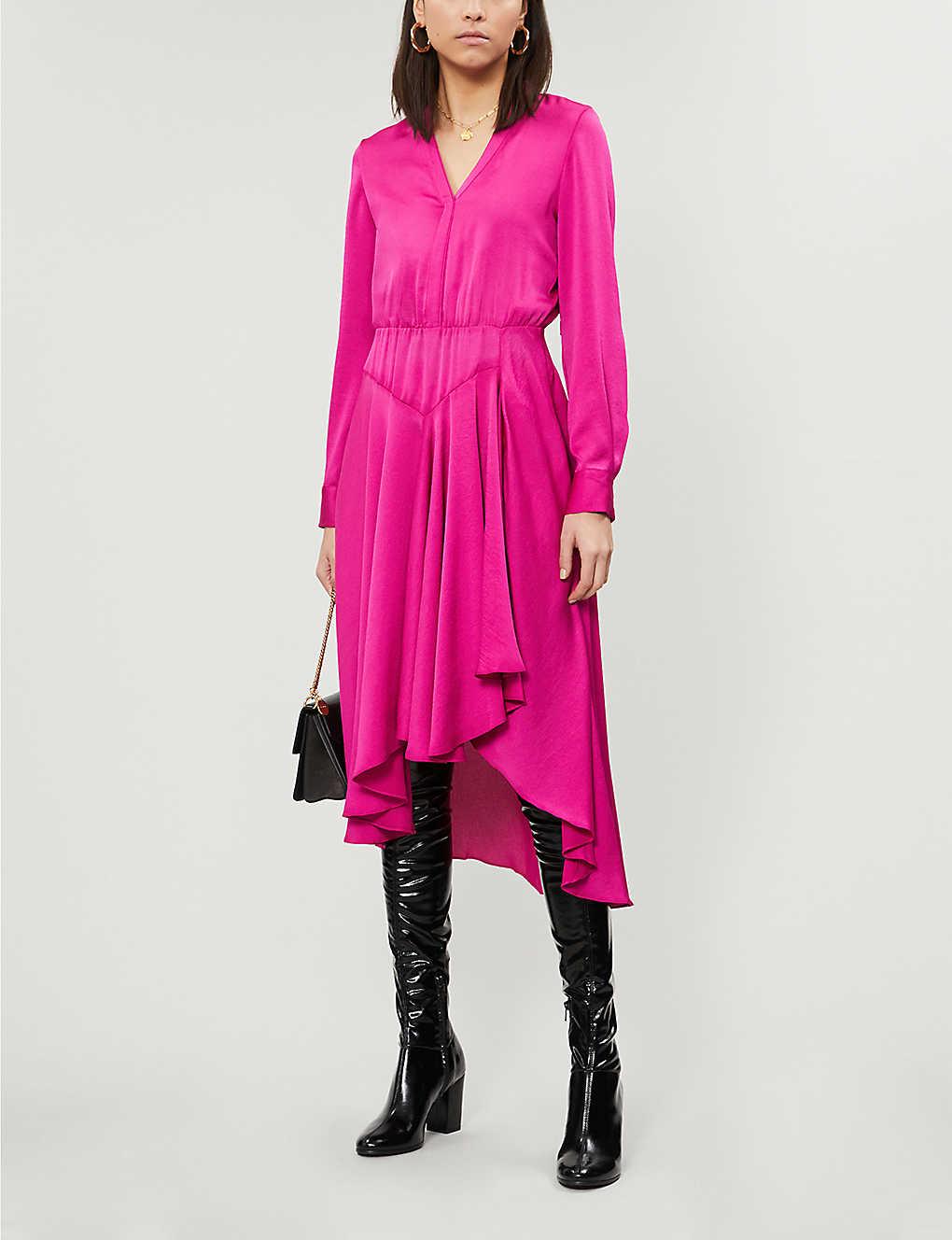 Maje Synthetic Rushia Asymmetric Midi 