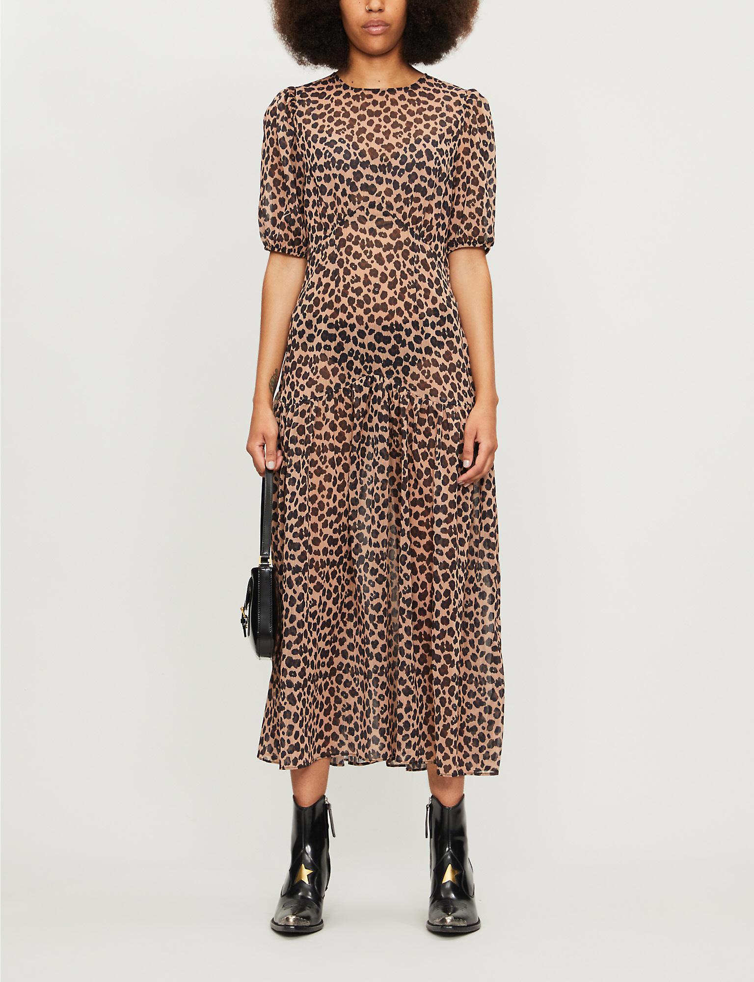 Lucia Leopard-print Crepe Midi Dress ...