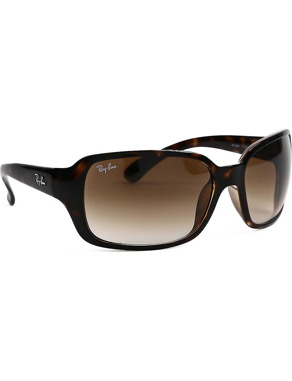 RayBan Light Havana Square Sunglasses In Tortoiseshell With Brown