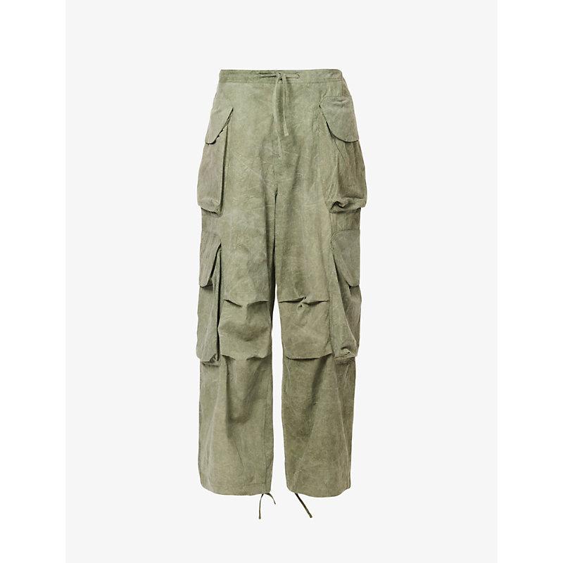 Entire studios Gocar Wide-leg High-rise Cotton-blend Cargo Trouser