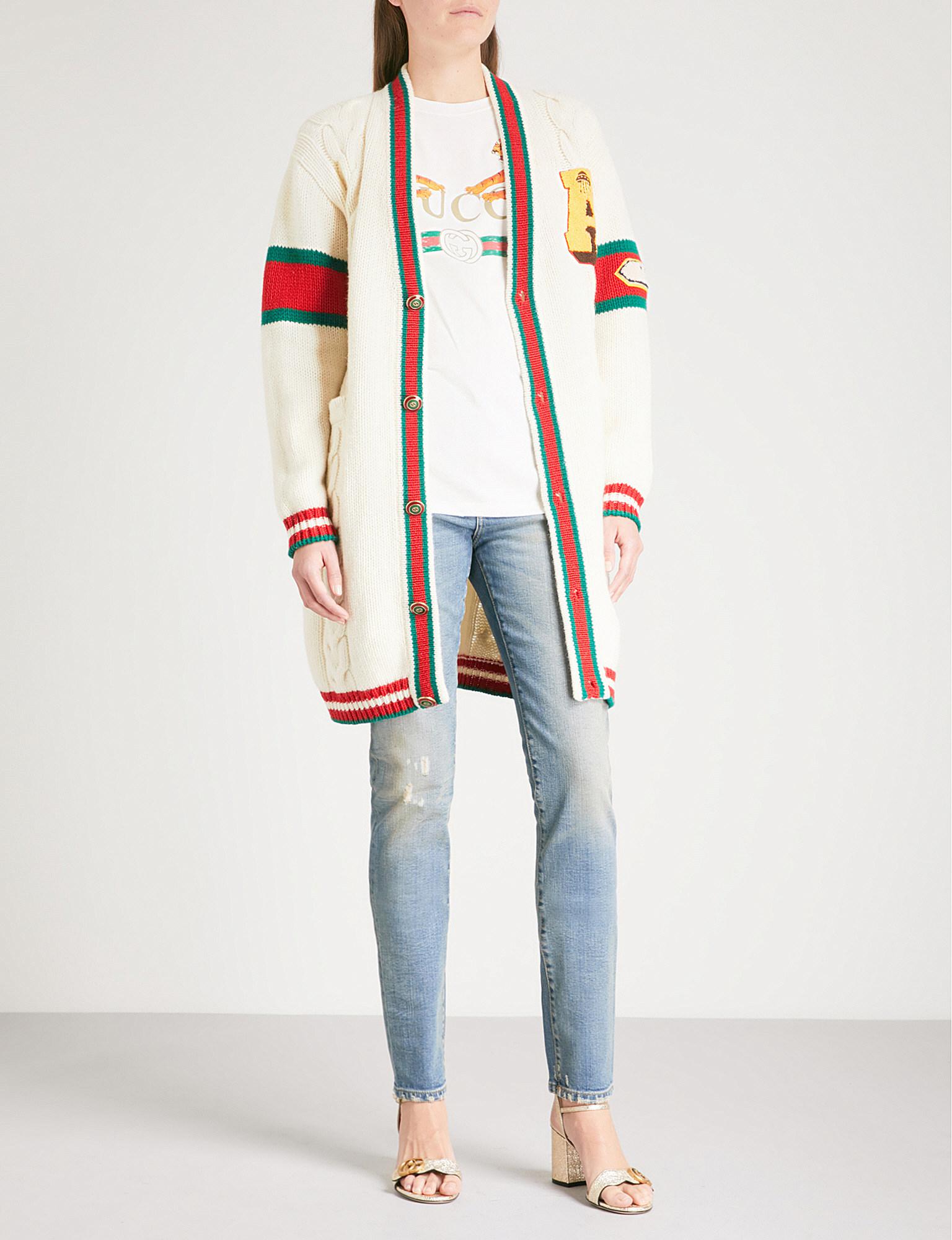 white gucci cardigan