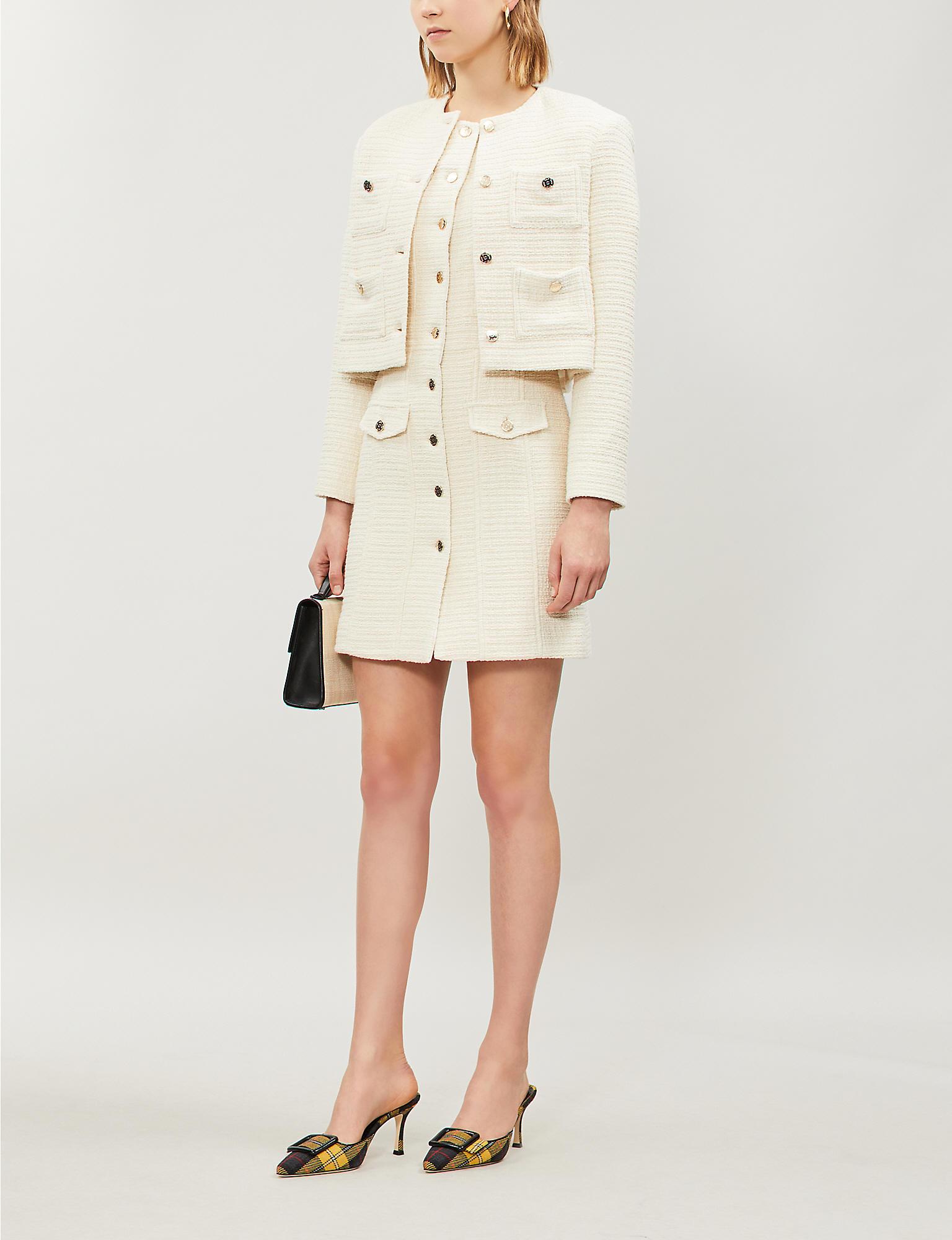 maje white tweed dress