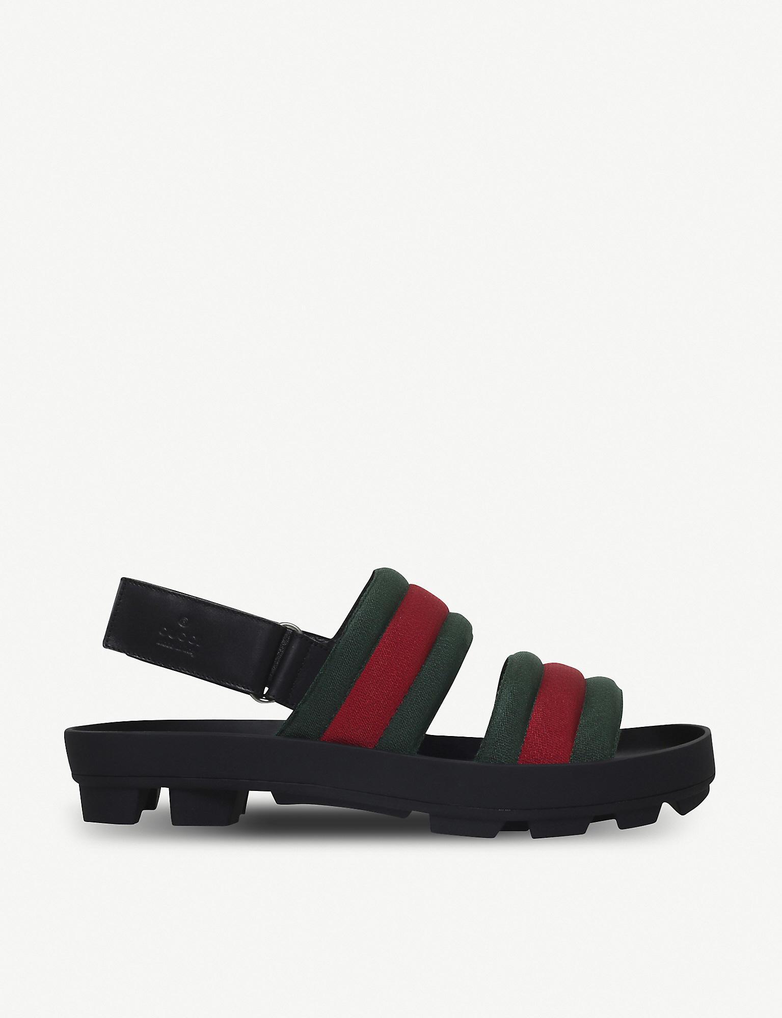 webbed gucci slides