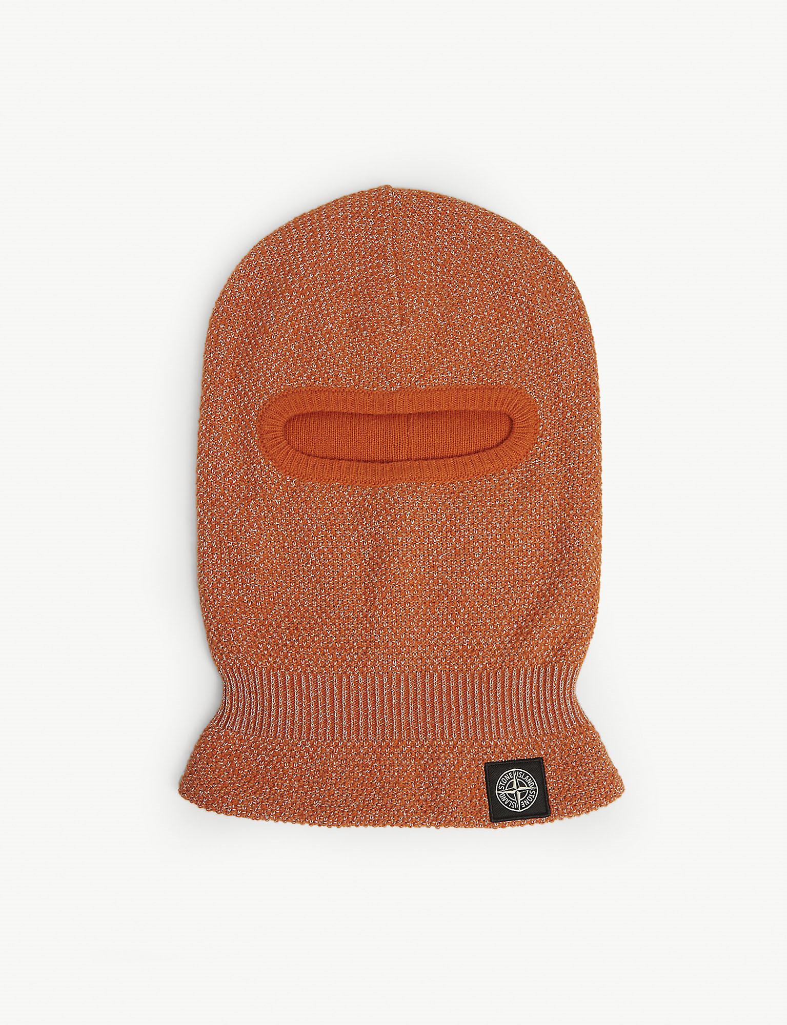 Stone Island Reflective Knitted Wool-blend Balaclava in Orange for Men ...