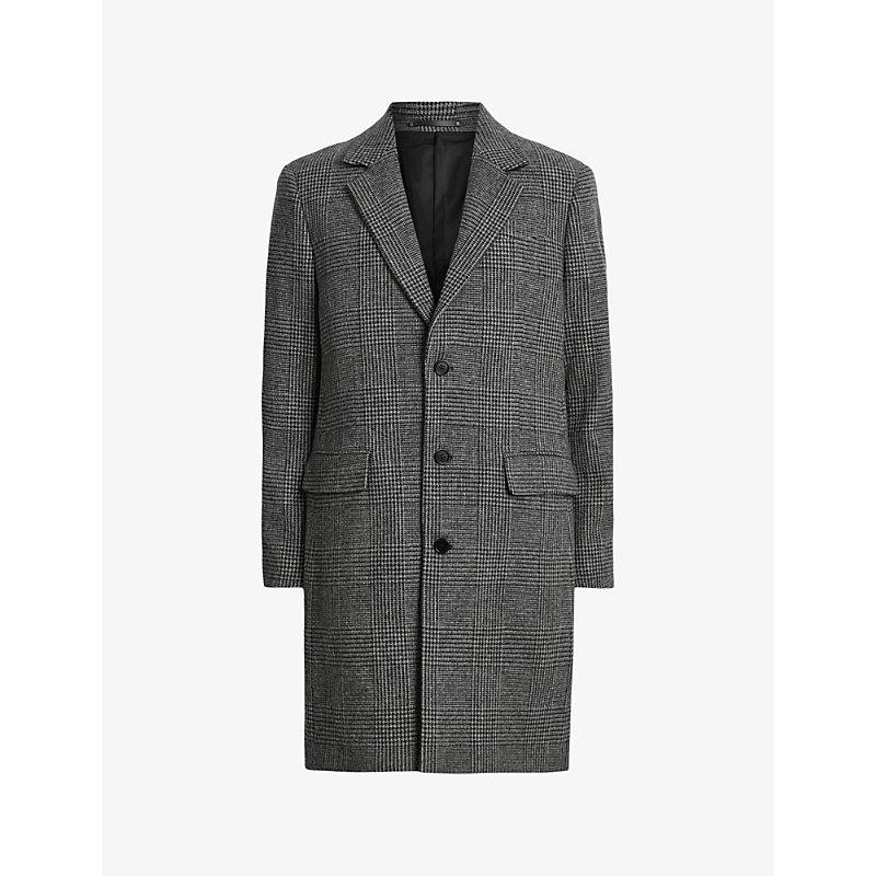 Wool Blend Allsaints Plaid Coat AllSaints Women's Wool Checked