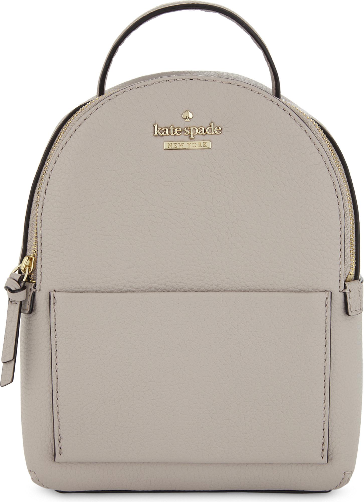 Kate Spade Jackson Street Merry Mini Leather Backpack in Gray