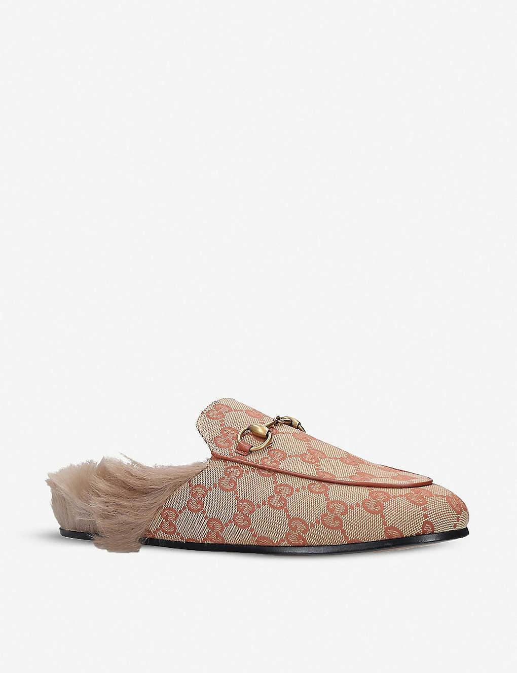 gucci monogram mules